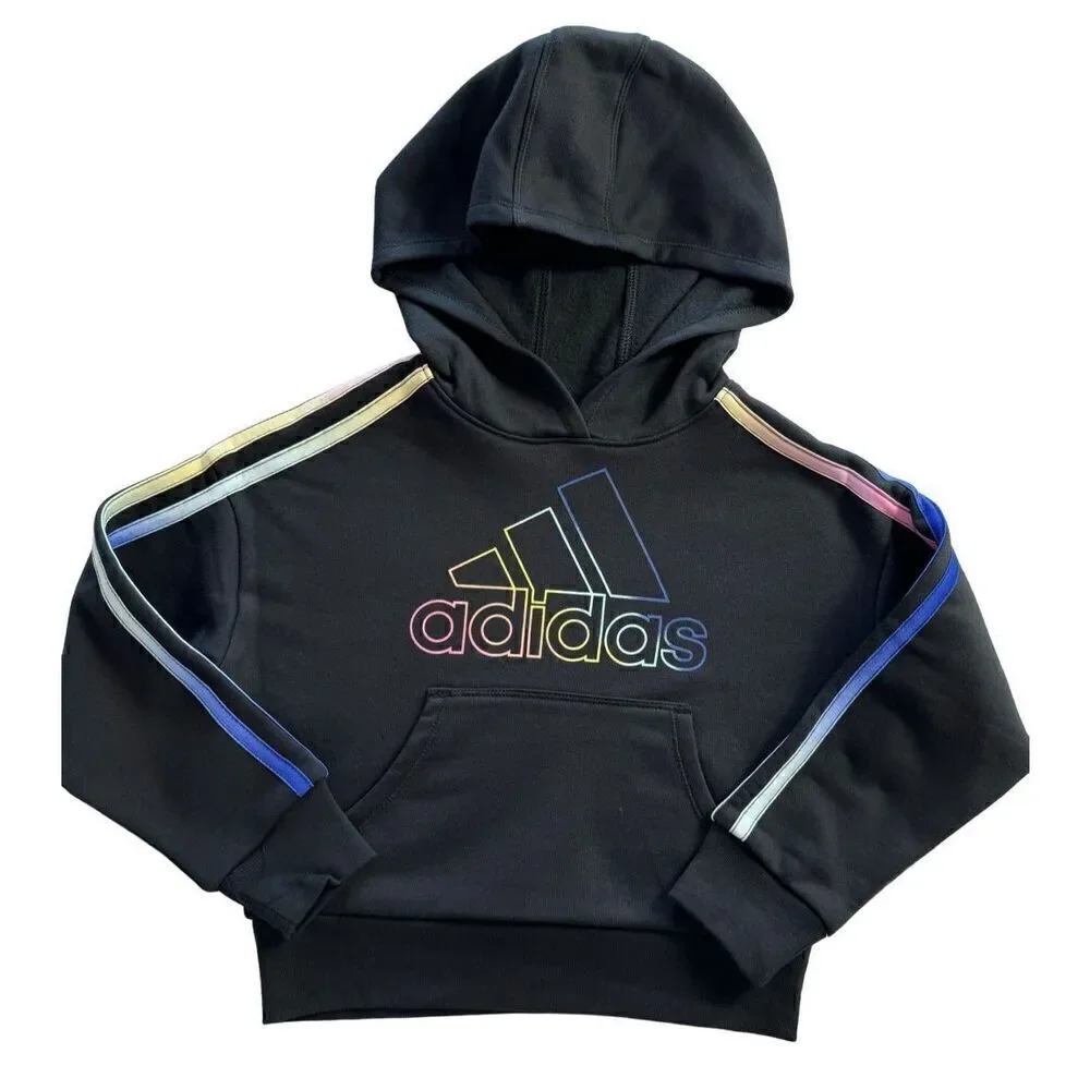 Adidas 3T Girls Multi 3-Stripes Fleece Hoody